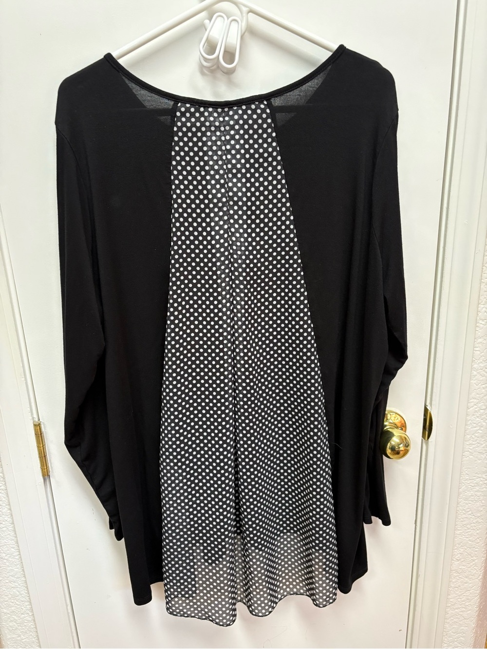 Women’s Black Polka Dot Back-Panel Top